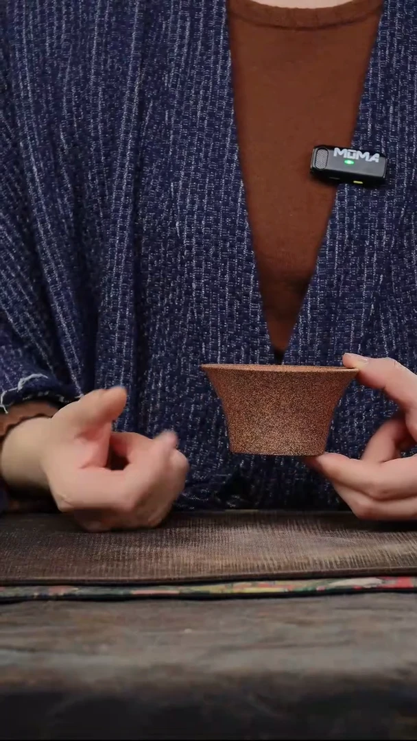 柴烧桃花光素紫砂杯