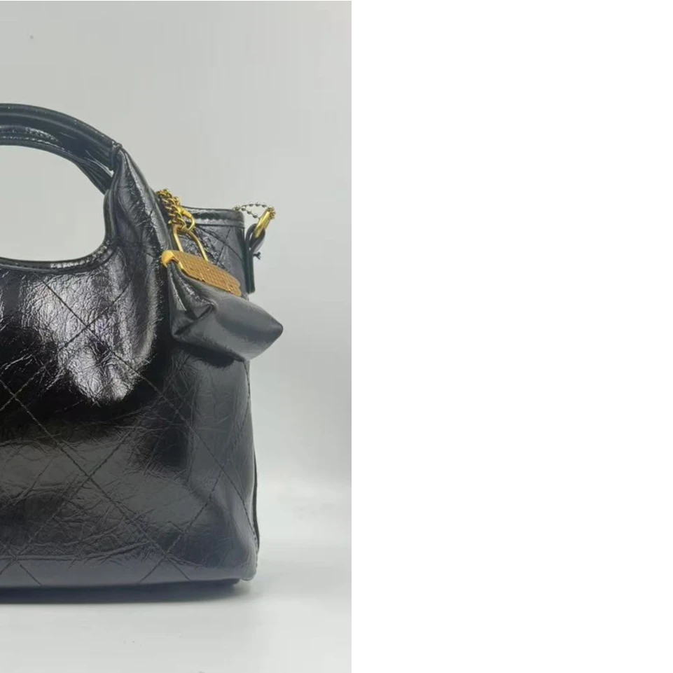 LQ-WITH-QUEEN真皮女包风小菜包菜包黑色-大 -0762