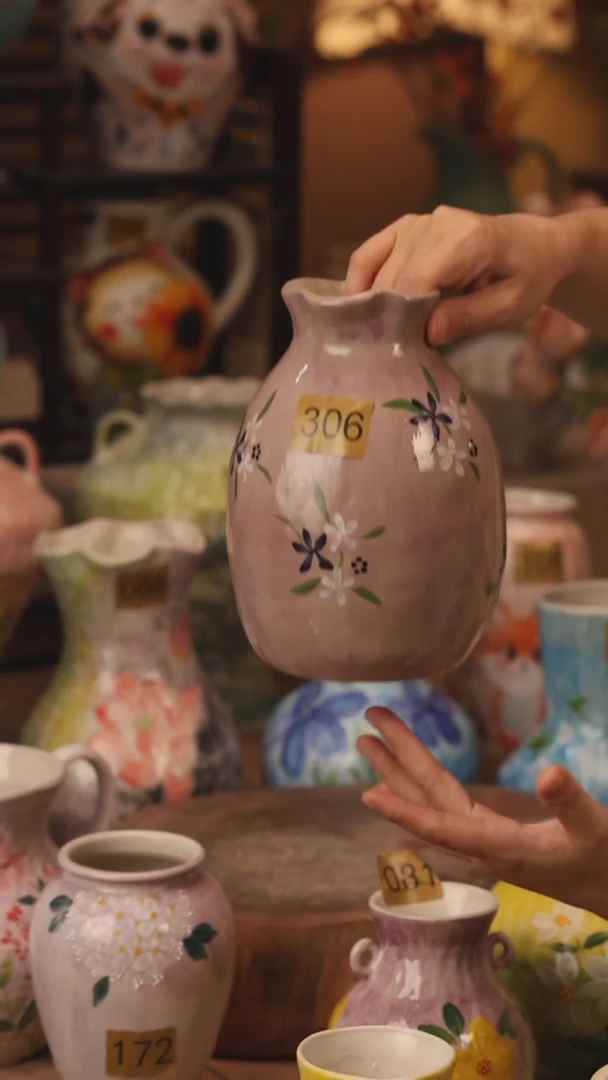 陶瓷306景德镇设计师手作花器摆件侘寂风