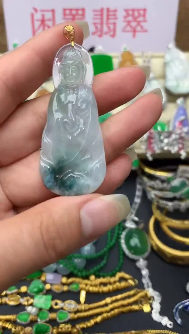 颈饰18K金镶嵌翡翠158-中国好珍宝