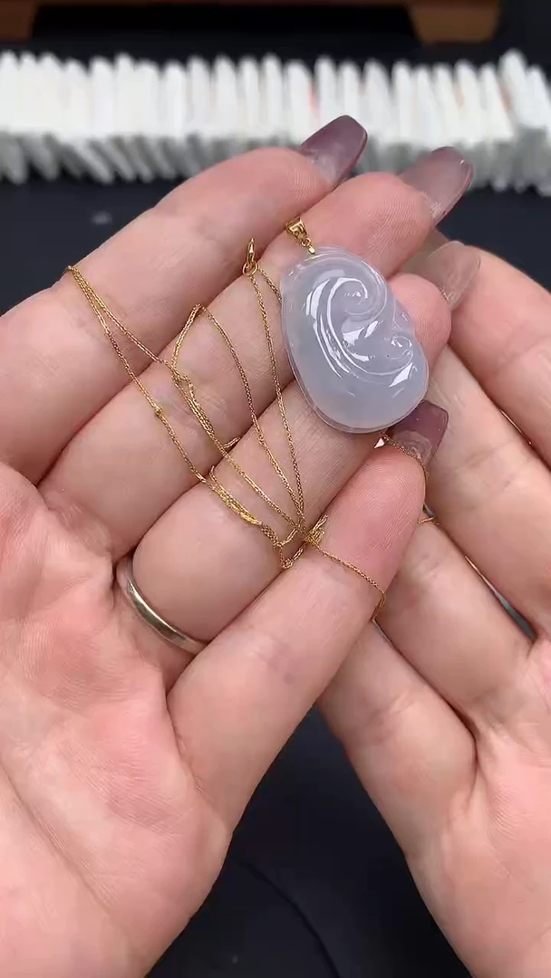 翡翠18K金镶嵌套链MS190588