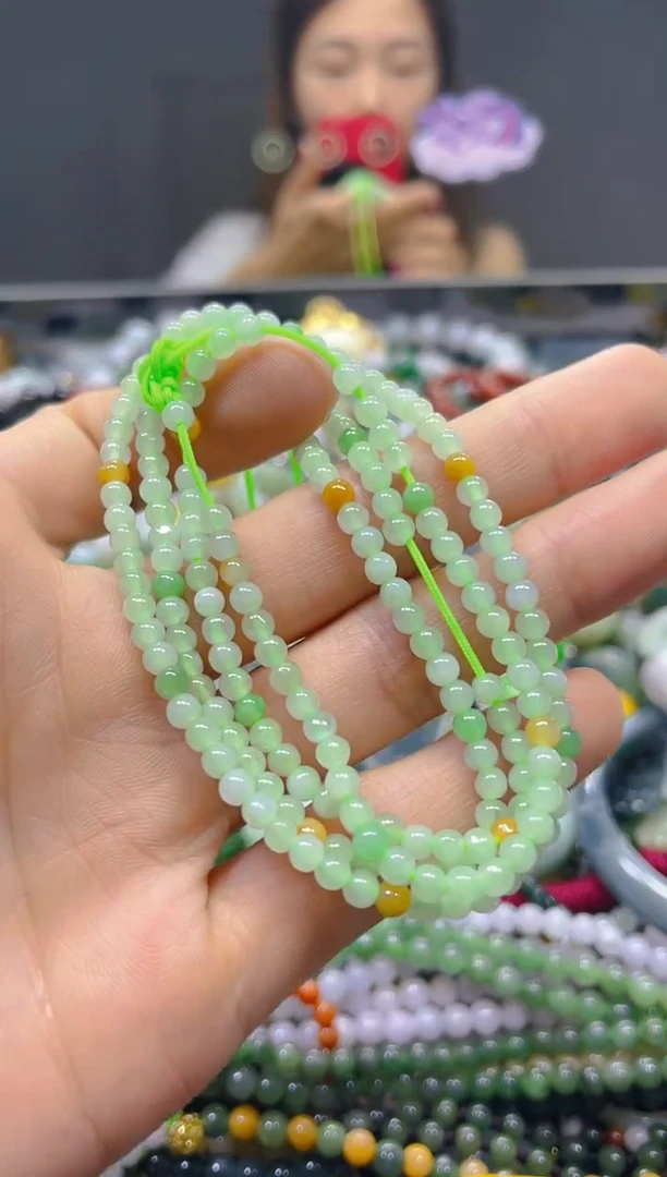 颈饰未镶嵌翡翠4MM/L/翡翠A货，一件也是批发价