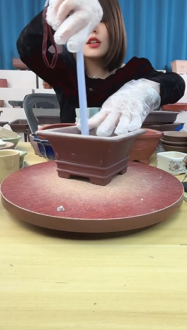 紫砂花盆浅草紫砂花盆微瑕