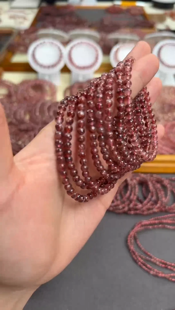 未镶嵌手串水晶彼岸花浓矿金草莓5mm+