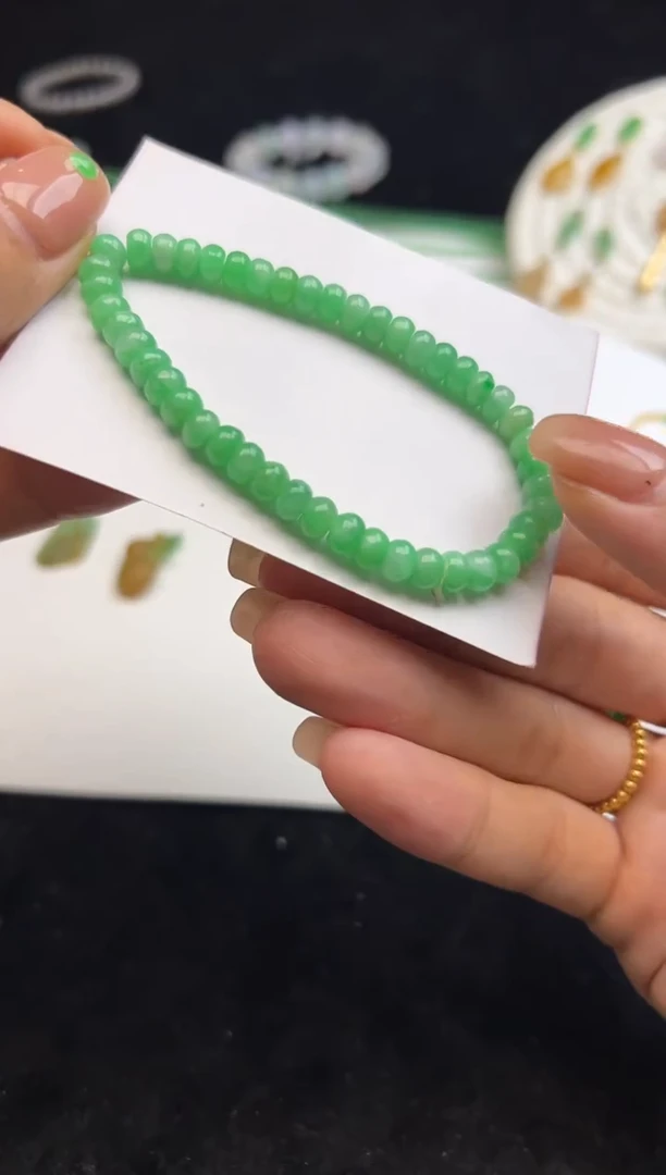 未镶嵌定制翡翠3600+360绿算盘手串