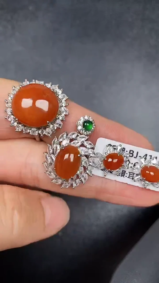 银S925镶嵌戒指翡翠3470