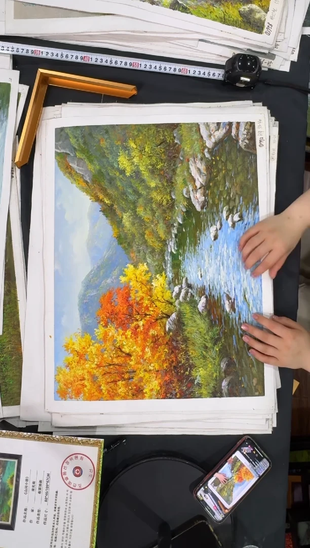 油画【新品含装裱】朝鲜画家原创手绘油画作品