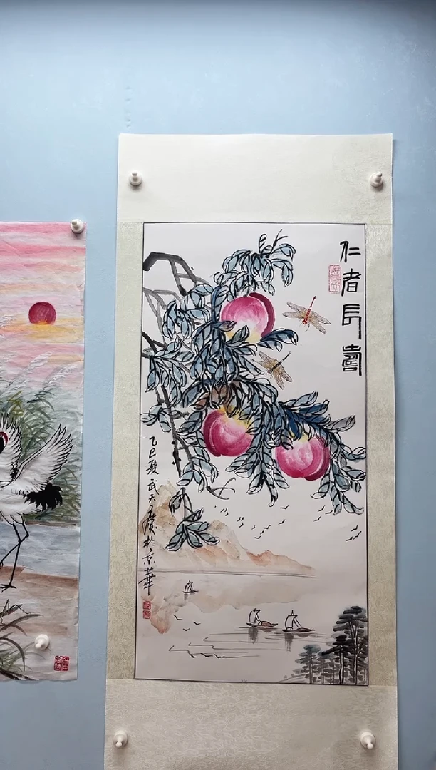 国画武天庆【仁者长寿】