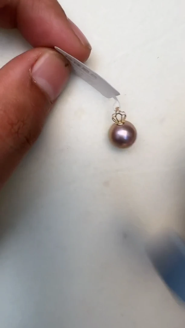 淡水珍珠18K金镶嵌颈饰吊坠