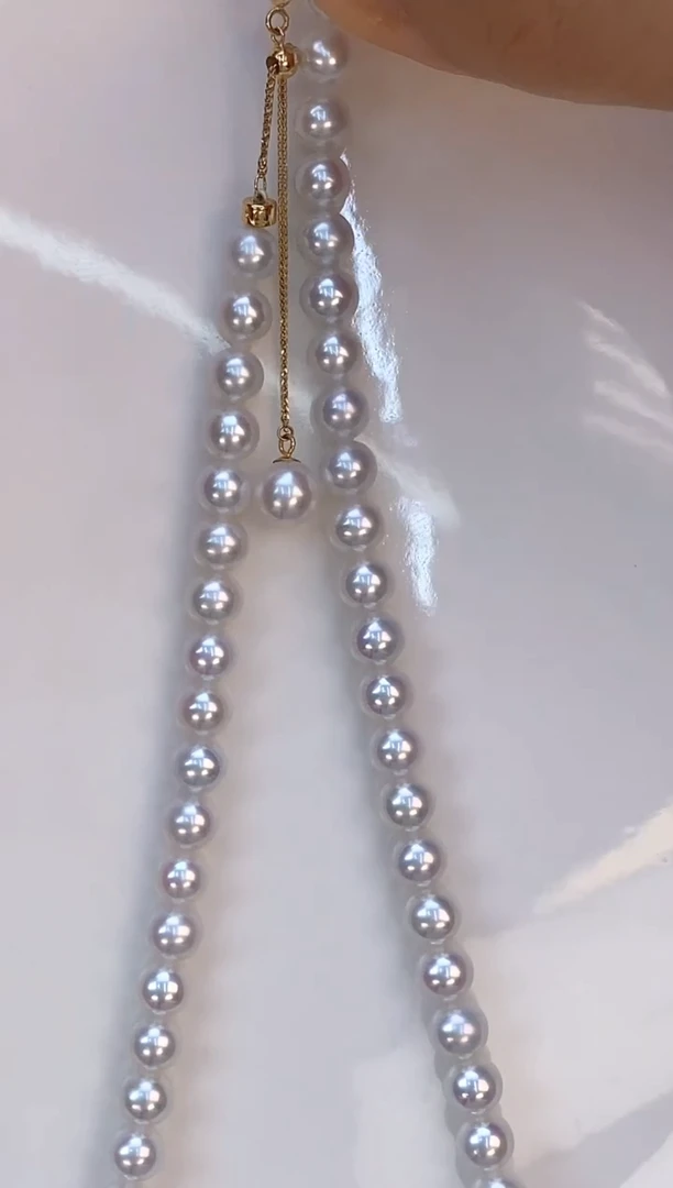 项链18K金镶嵌淡水珍珠5-6