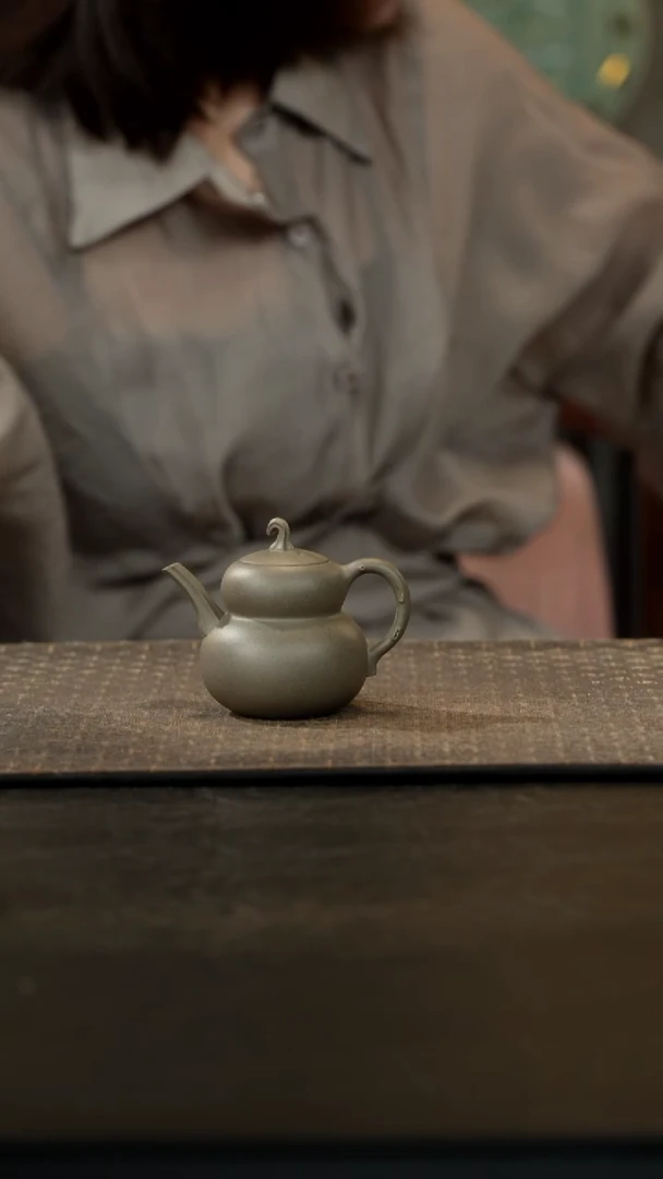 茶壶紫砂蟹壳青福禄壶110cc