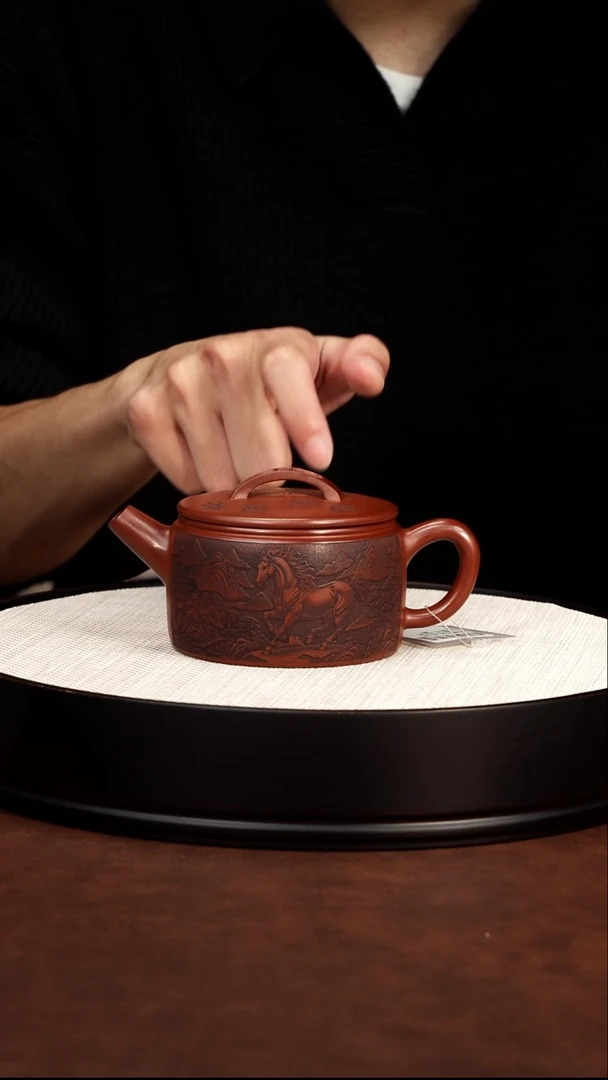 茶壶紫砂 汉瓦大红袍 顾建根