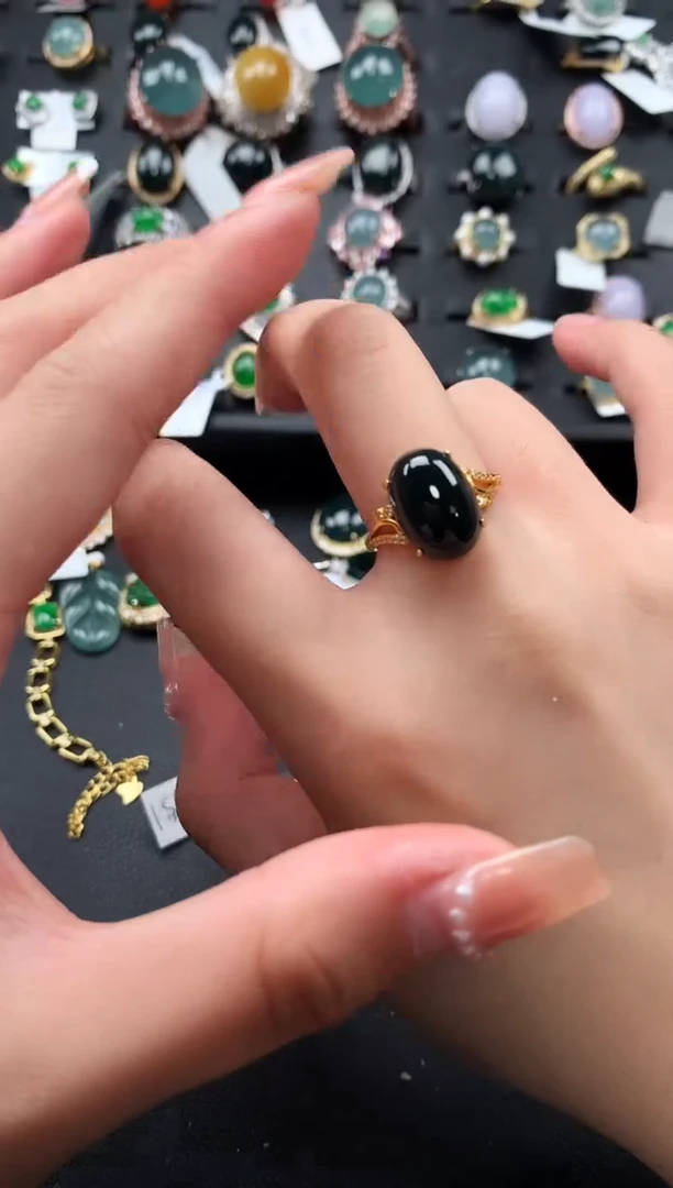 【闪购商品】翡翠戒指银S925镶嵌214124