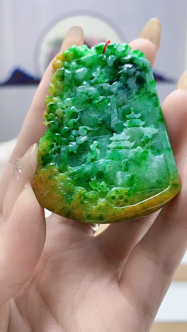 未镶嵌定制翡翠4852DD-毛货挂件91