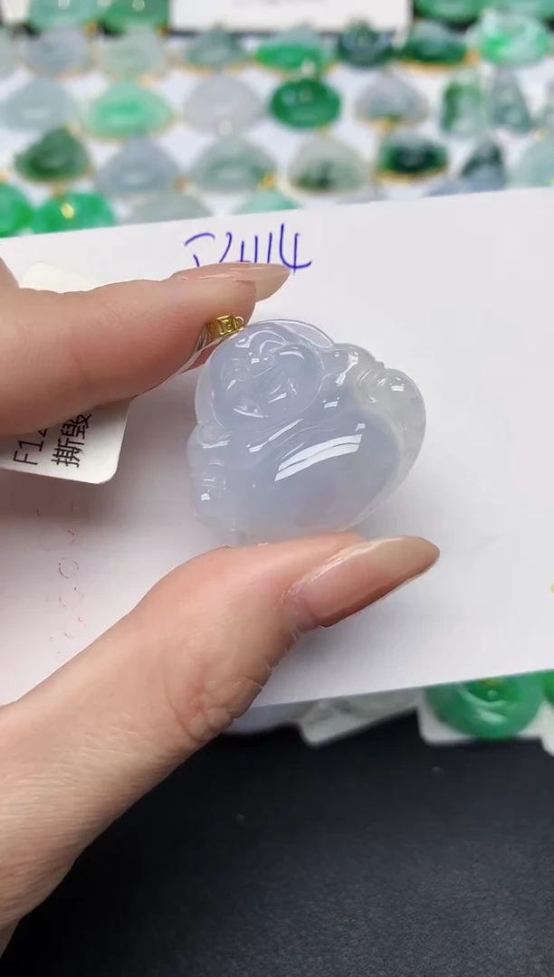 颈饰18K金镶嵌翡翠天然缅甸A货翡翠百元以上9元证书费自理