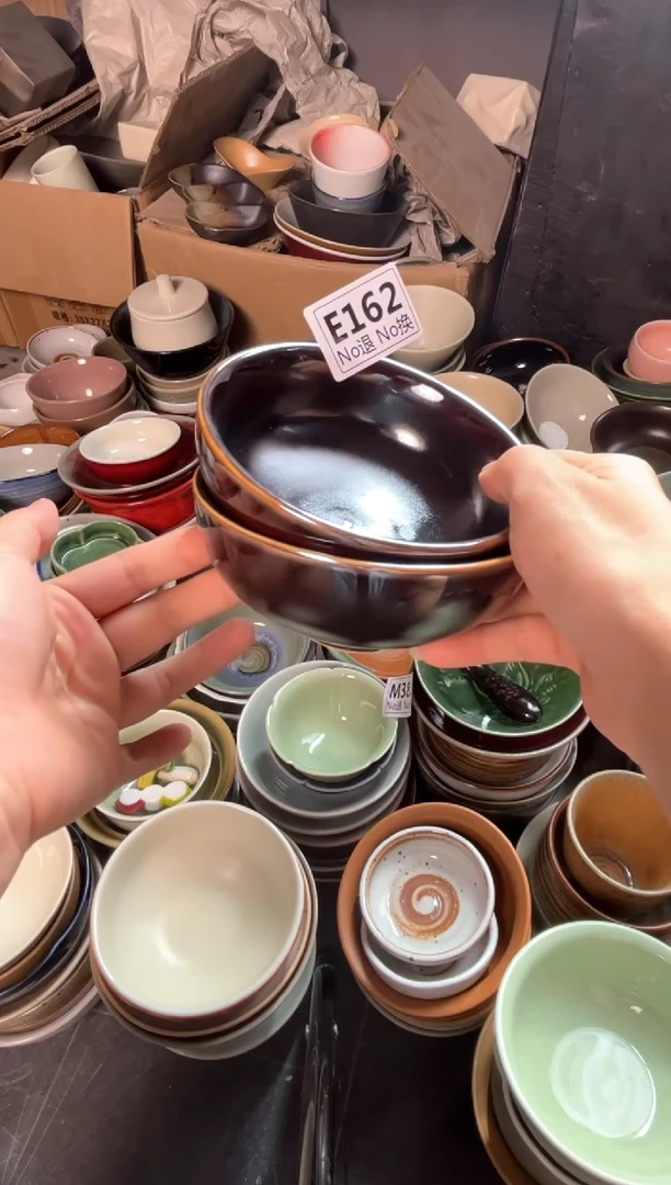 瓷片✨***✨e162黑金米饭碗福利2只