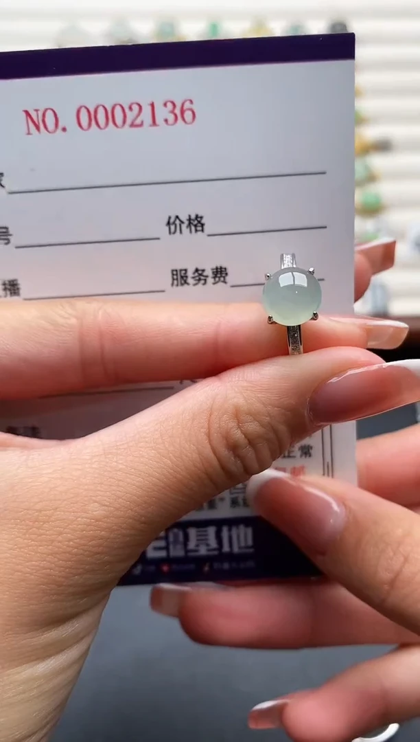 银S925镶嵌戒指翡翠4444444+3
