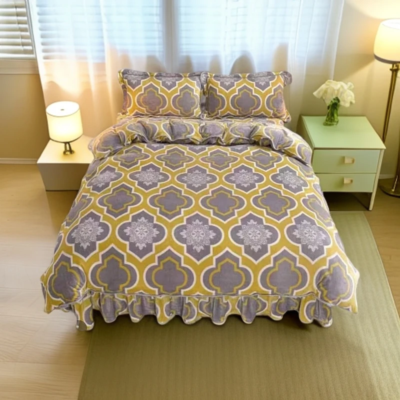 被套辉煌一生灯笼花加厚双面绒高克重保暖加绒轻奢亲肤印花奶绒