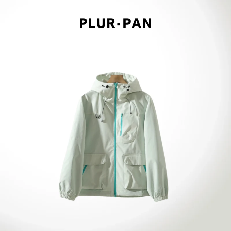 PLUR·PAN山系户外  拉链撞色宽松情侣夹克冲锋衣 290