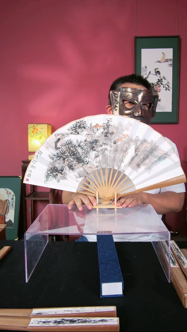国画杜大江折扇作品