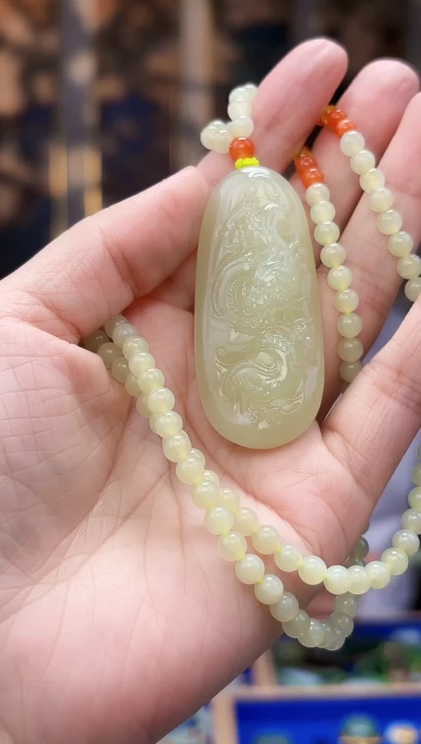 和田玉未镶嵌挂件拍一发一