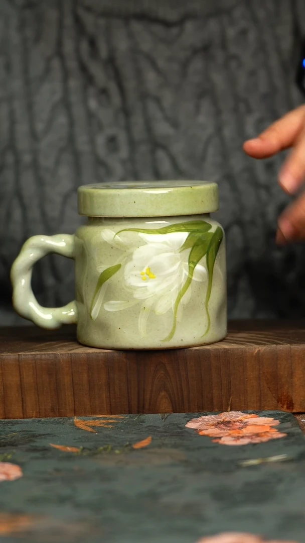 杯釉下彩手工手绘同款陶器