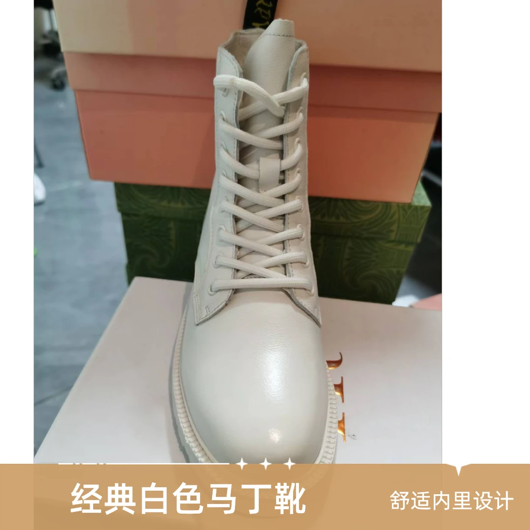 女鞋马丁靴设计师款时尚休闲百搭女士真皮粗跟厚底英伦风
