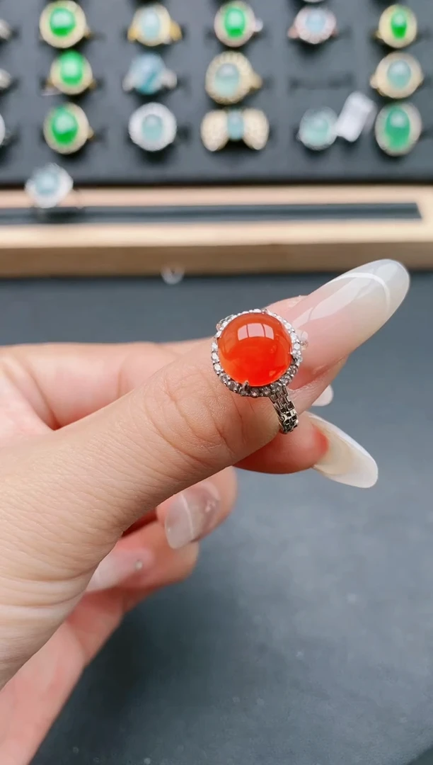 【闪购商品】玛瑙/玉髓戒指银S925镶嵌1111