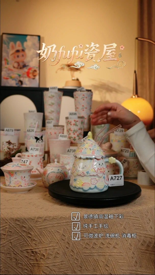 景德镇高温釉下彩立体釉创意瓷