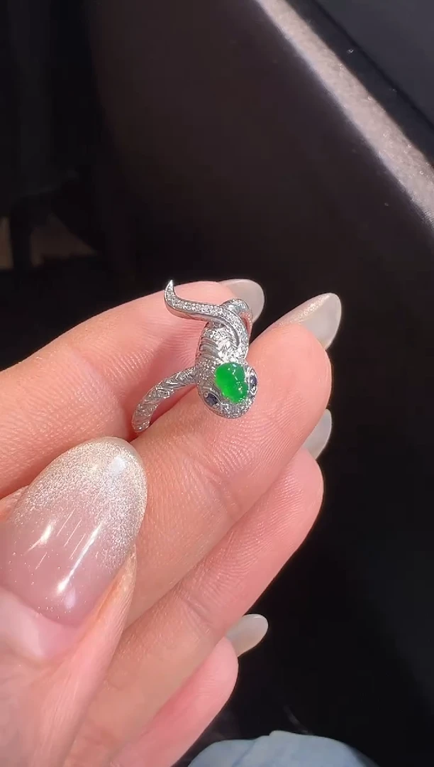 【闪购商品】翡翠戒指18K金镶嵌戒指