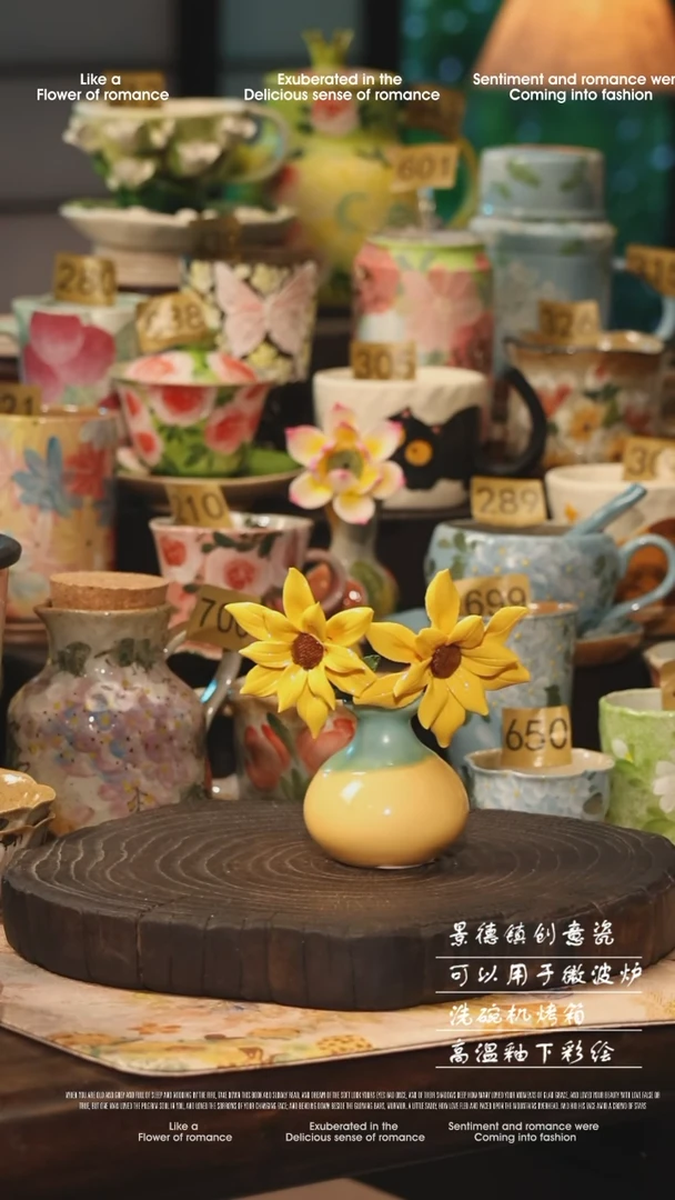 陶瓷景德镇高温釉下彩手工手绘款式