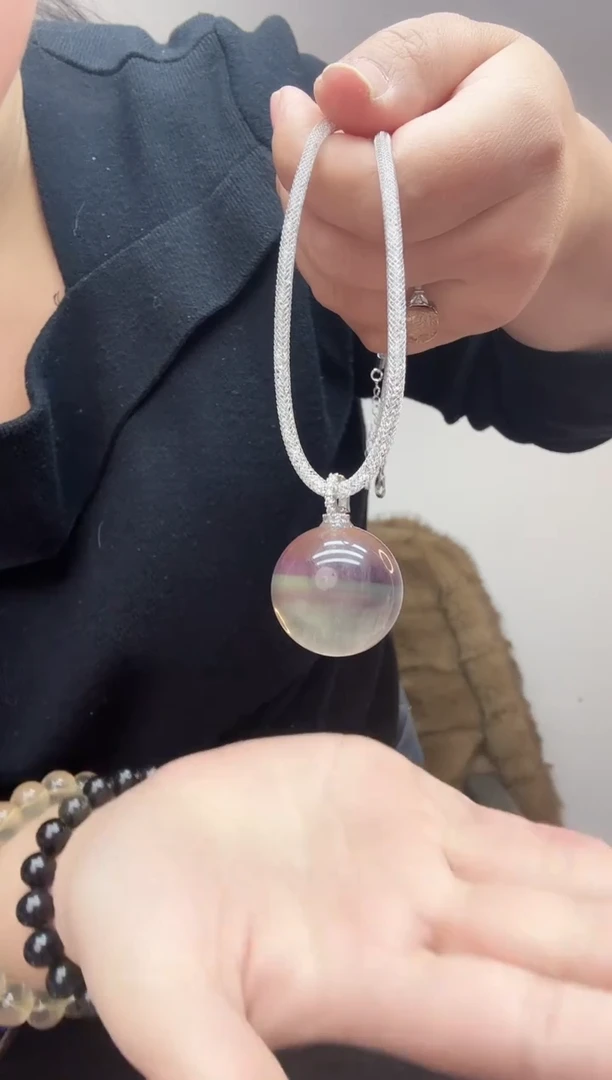 未镶嵌手链水晶天然千层萤石吊坠201