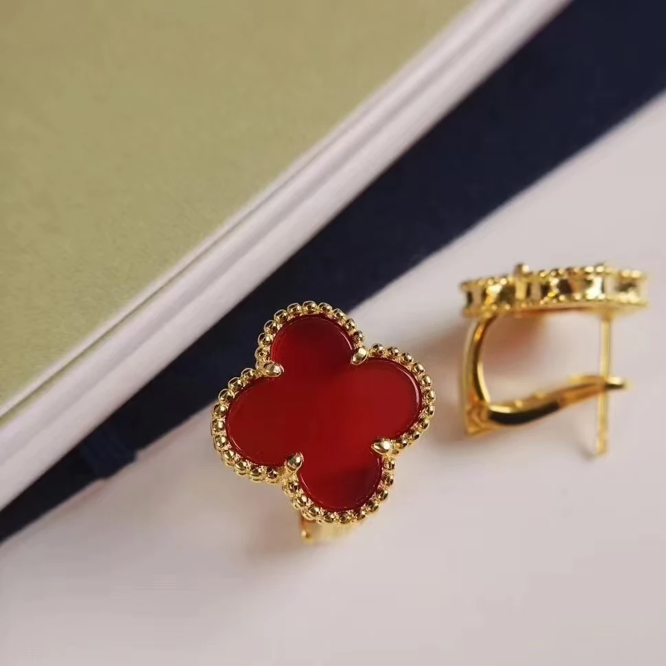 925银耳饰 简约 经典 红色耳夹