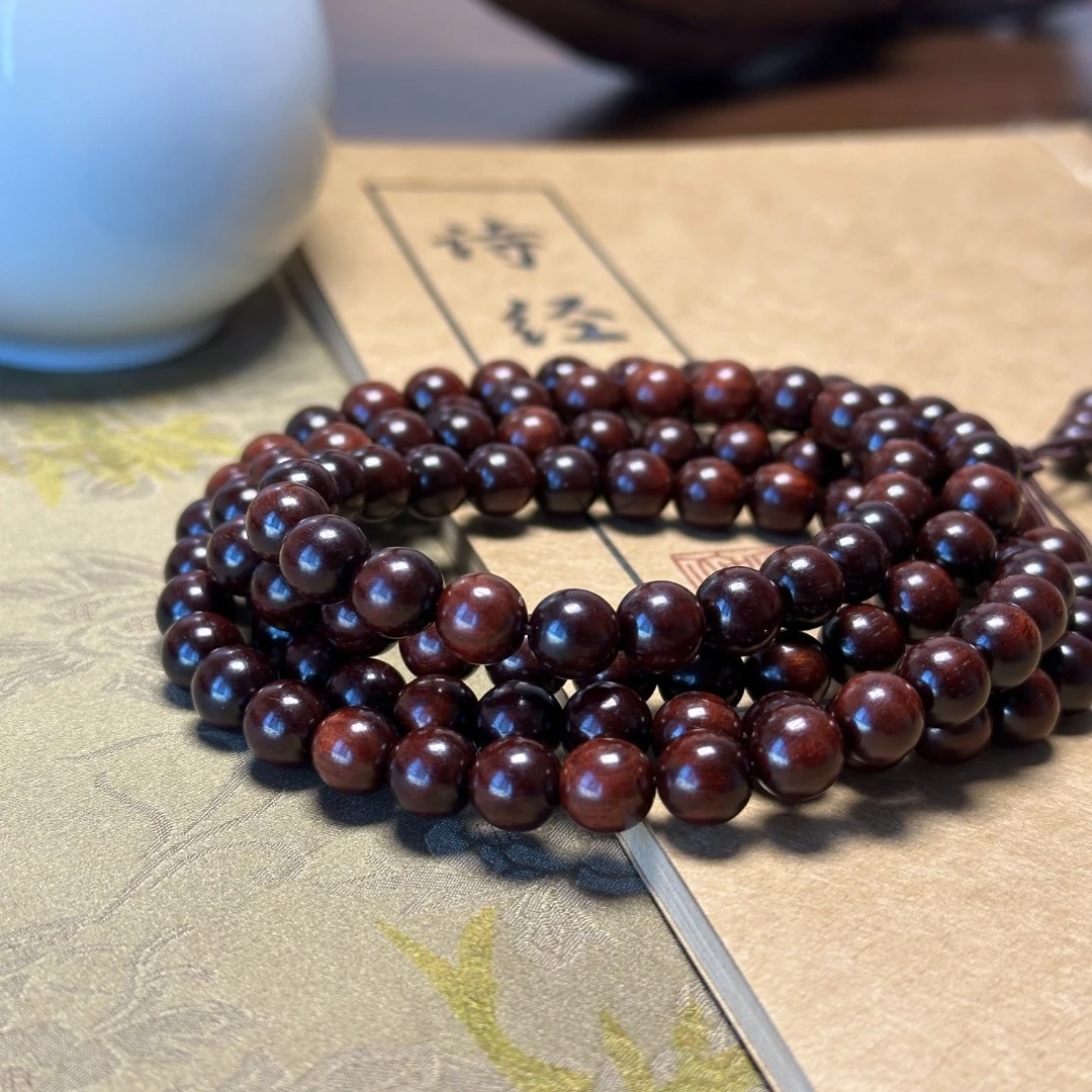 【紫禁城珍品】天然小叶紫檀高油高密手串多圈0.6/0.8/1.0cm×108颗