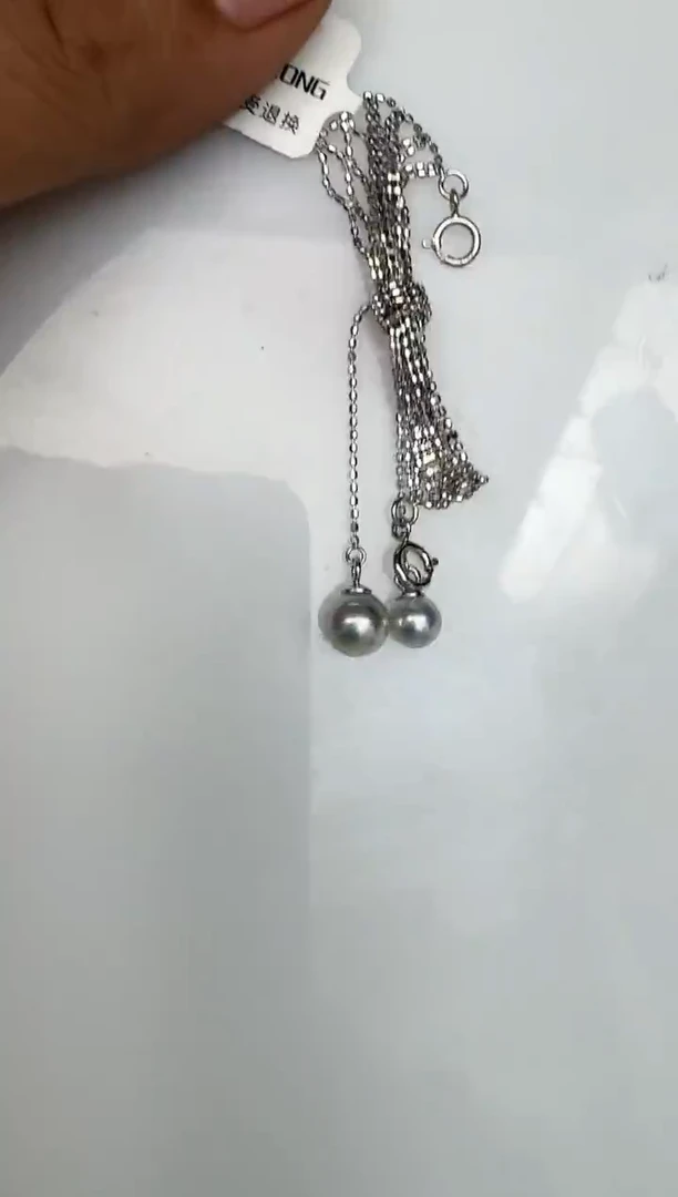 颈饰银S925镶嵌海水珍珠吊坠