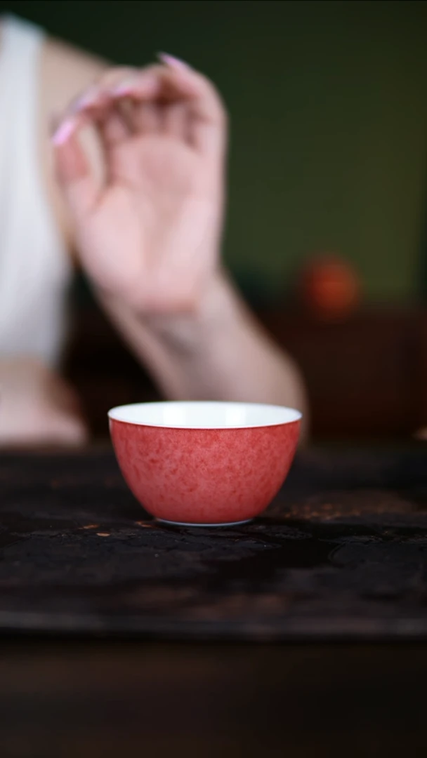 杯子景德镇纯手工陶瓷豇豆红