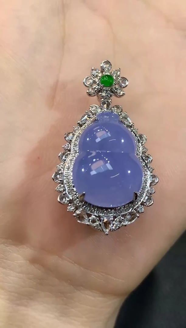 吊坠(不含链)18K金镶嵌翡翠C37