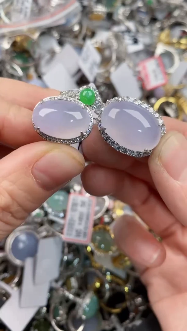 银S925镶嵌戒指翡翠777  3