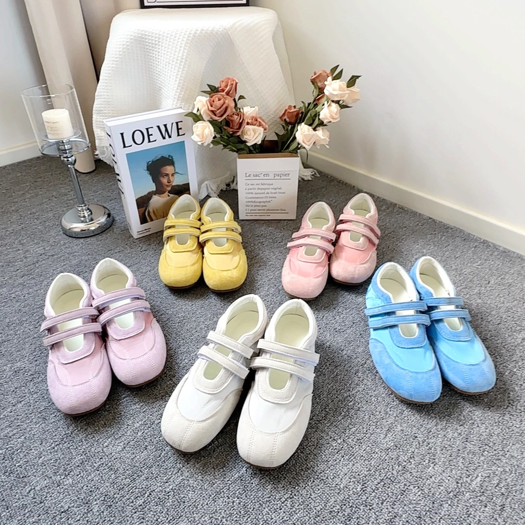 【步懒懒】法式复古芭蕾舞鞋魔术贴玛丽珍鞋增高5公分平底单鞋