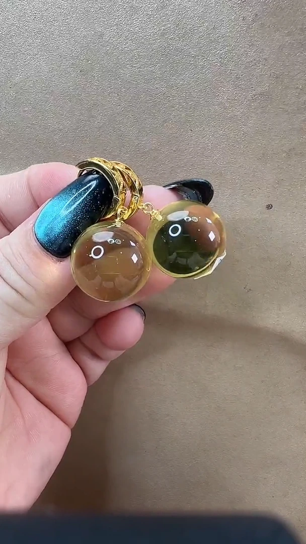 琥珀颈饰未镶嵌耳环