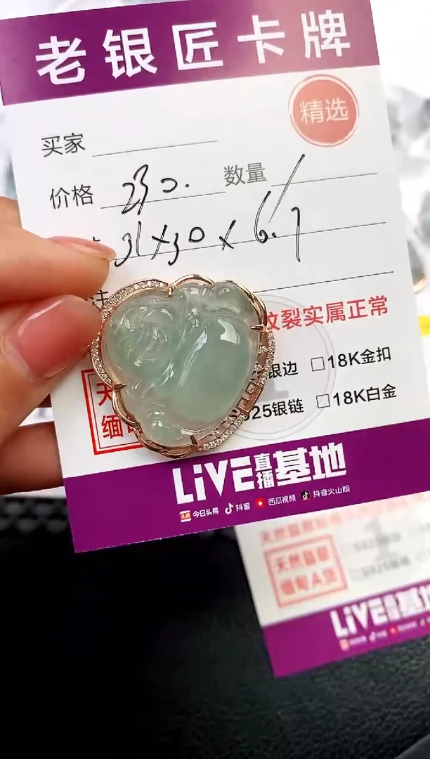 翡翠银S925镶嵌颈饰吊坠1