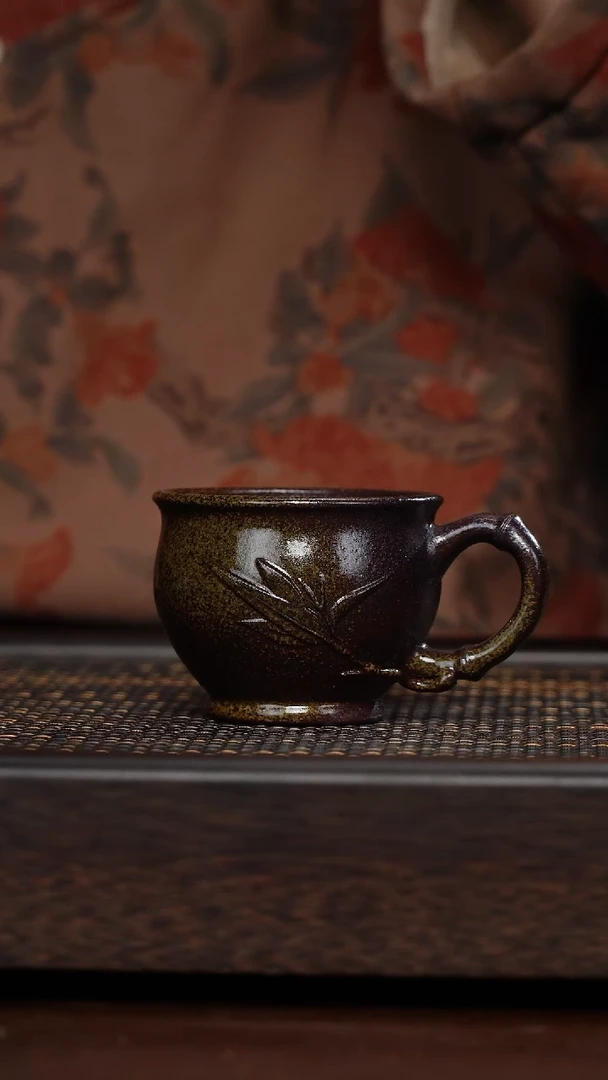 【闪购商品】紫砂茶杯福利紫砂竹子柴烧手把