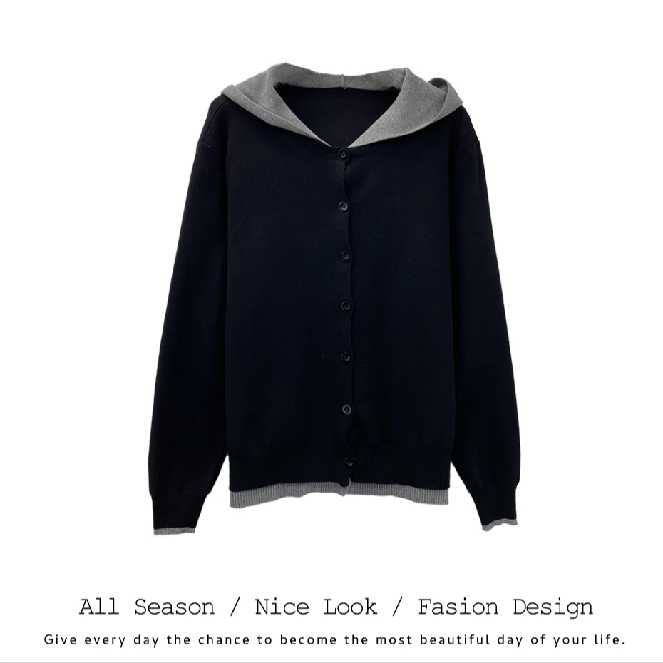 978     时尚多色拼接假两件连帽长袖       款号#k569