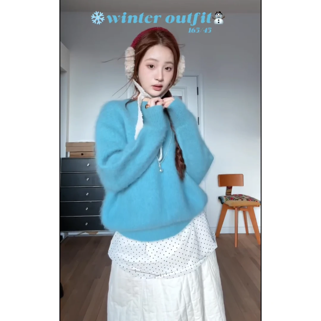 MARIE.COCO新款韩系少女风针织衫毛衣上衣搭设计感半身裙秋冬套装