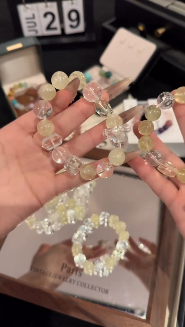 水晶手链合金黄水晶多宝x2099