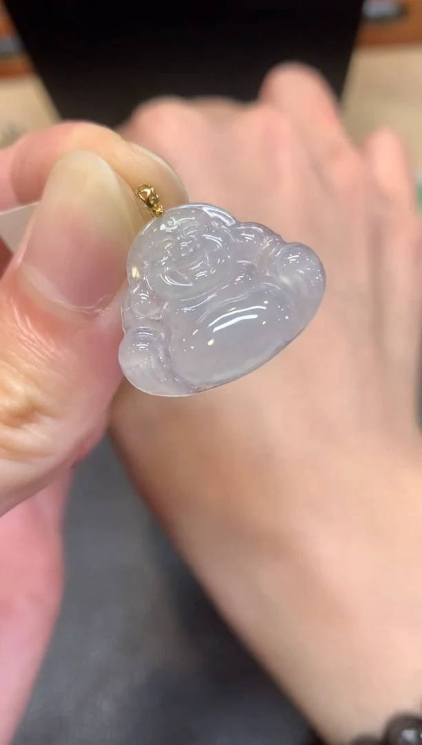 翡翠18K金镶嵌颈饰佛公【无服务费】