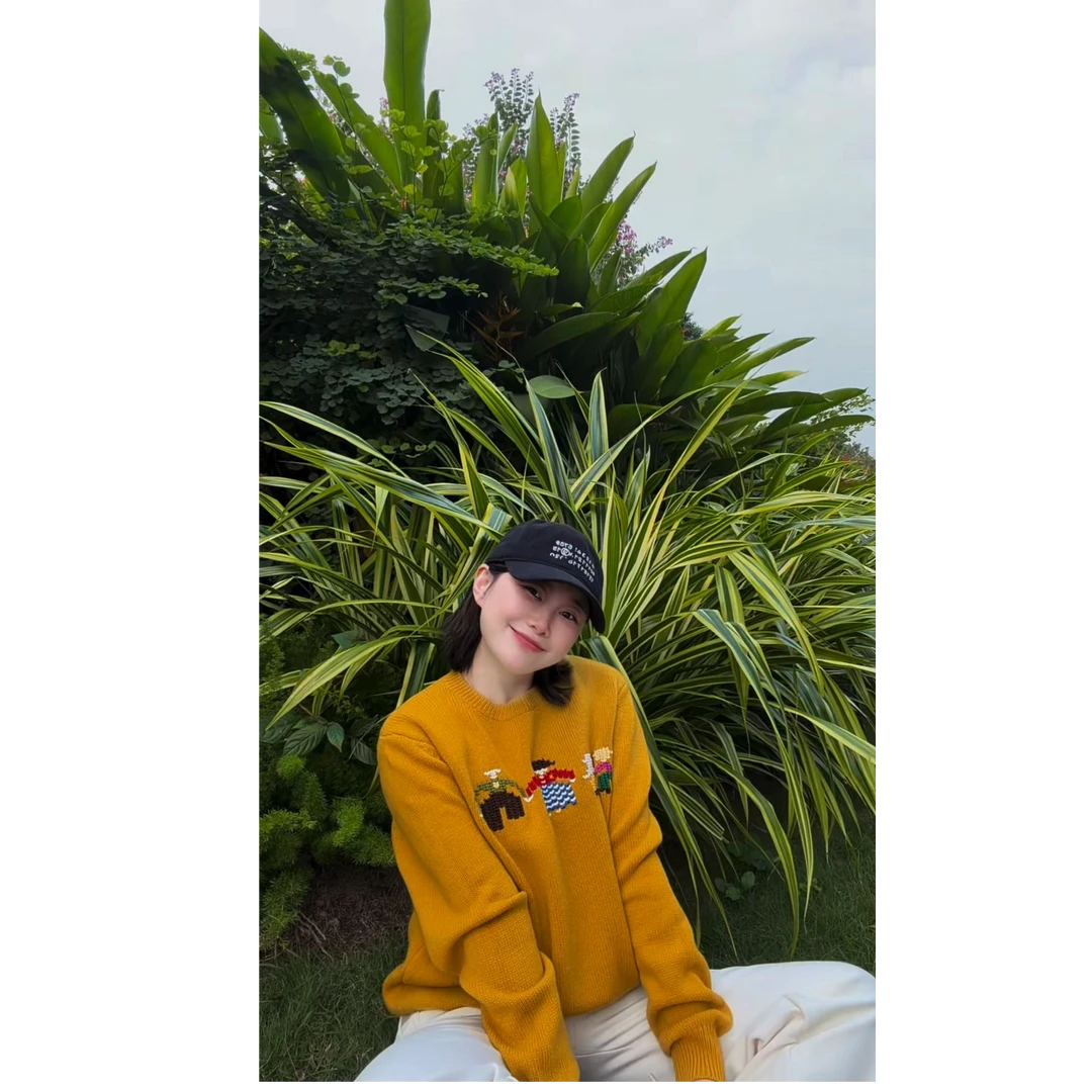 【MIXCITY亚楠家】趣味衫◆双股16针工艺卡通刺绣羊绒羊毛针织衫9281