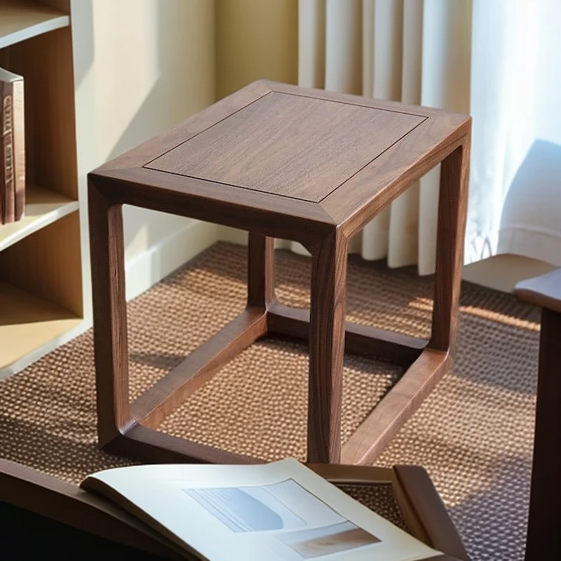 榆木凳子实木矮凳方凳板凳换鞋家用中式禅意茶室客厅简约