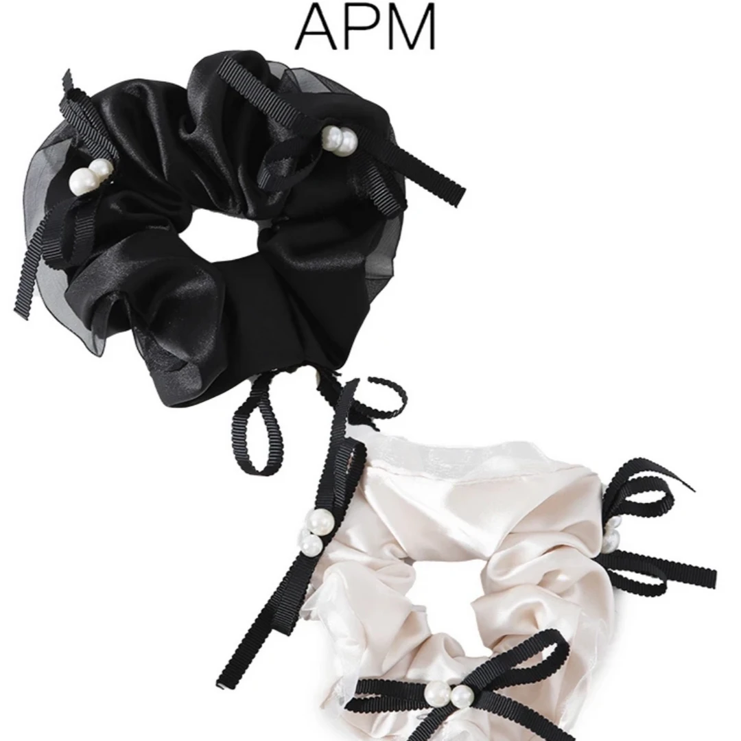 H3002  APM时尚发圈缎纱材质融合珍珠蝴蝶结演绎独特甜美优雅风44