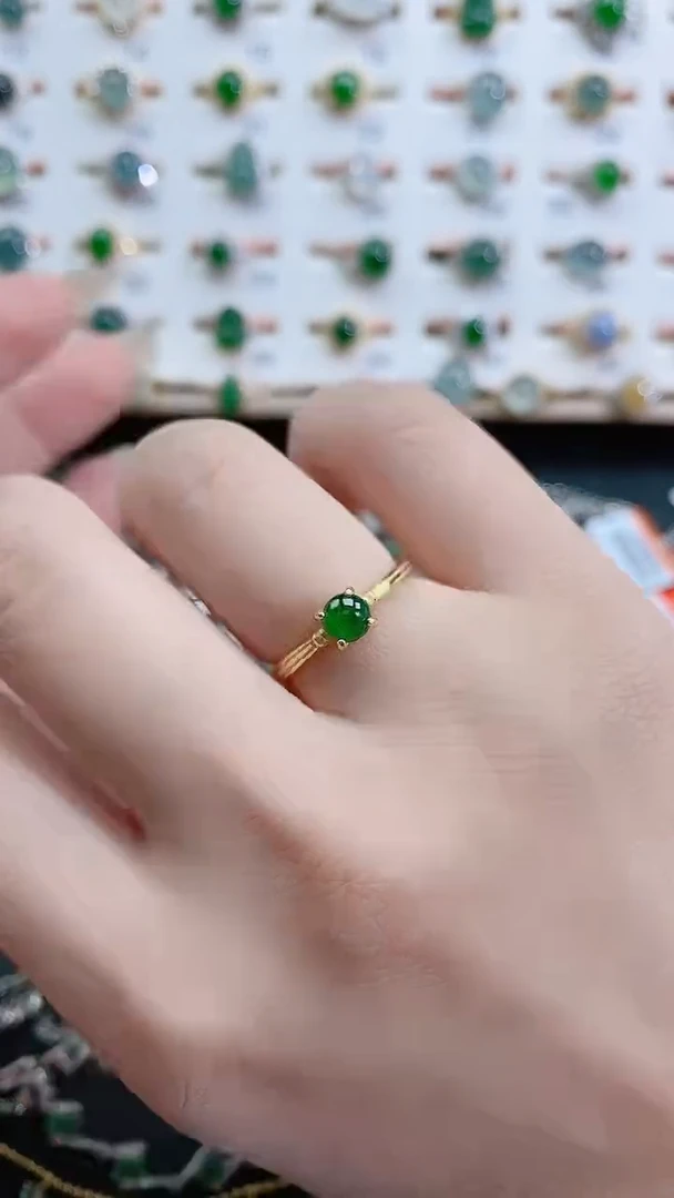 银S925镶嵌戒指翡翠天然翡翠
